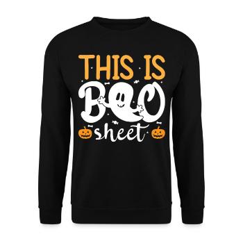 Halloween Costume - This Is Boo Sheet Ghost - Unisex Sweatshirt - black - Front - Alina (178cm) & Michal (187cm)