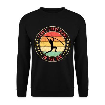 Stabspringer Stabhochspringer I Can't I Have Plans - Unisex Pullover - Schwarz - Vorne - Alina (178cm) & Michal (187cm)
