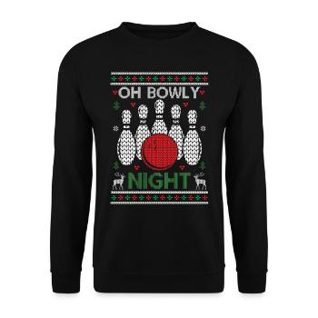 Noël moche - Oh Bowly Night - Sweat-shirt Unisexe - noir - Devant - Alina (178cm) & Michal (187cm)