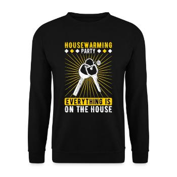 House Inauguration Homeowners Housewarming Party - Unisex Sweatshirt - black - Front - Alina (178cm) & Michal (187cm)