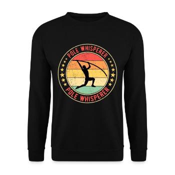 Pole vaulter Pole Whisperer - Unisex Sweatshirt - black - Front - Alina (178cm) & Michal (187cm)