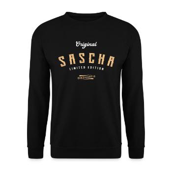 Sascha Limited Edition - Unisex Pullover - Schwarz - Vorne - Alina (178cm) & Michal (187cm)