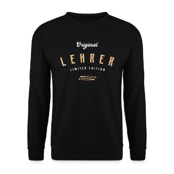 Lehrer Limited Edition Lustiges Klassenlehrer - Unisex Pullover - Schwarz - Vorne - Alina (178cm) & Michal (187cm)