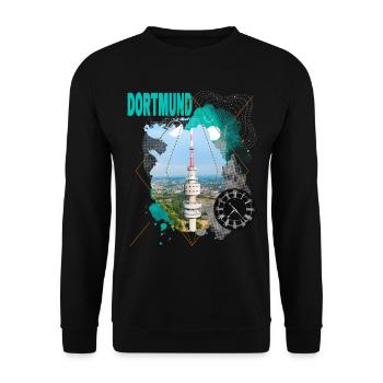 Dortmund Allemagne City Skyline Vintage Rétro - Sweat-shirt Unisexe - noir - Devant - Alina (178cm) & Michal (187cm)