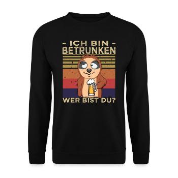 Biertrinker - Männerabend - Saufen - Unisex Pullover - Schwarz - Vorne - Alina (178cm) & Michal (187cm)