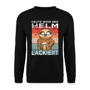 Biertrinker Spruch - Männerabend - Saufen - Unisex Pullover - Schwarz - Vorne - Alina (178cm) & Michal (187cm)
