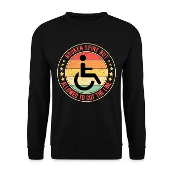 Wheelchair users Wheelchair users Paraplegia - Unisex Sweatshirt - black - Front - Alina (178cm) & Michal (187cm)