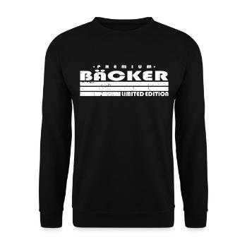 Bäcker Limited Edition Bäckerin Bäckerei - Unisex Pullover - Schwarz - Vorne - Alina (178cm) & Michal (187cm)
