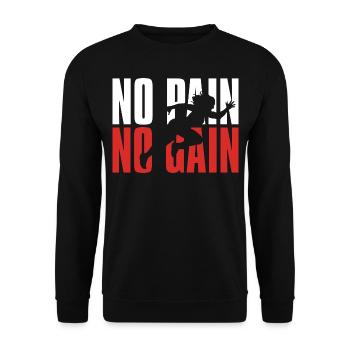 No Pain No Gain - Unisex Pullover - Schwarz - Vorne - Alina (178cm) & Michal (187cm)