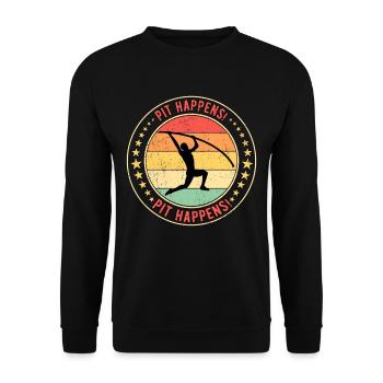 Pole vaulter Pole vaulter Pit Happens - Unisex Sweatshirt - black - Front - Alina (178cm) & Michal (187cm)