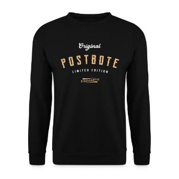 Postbote Limited Edition Lustiges Paketdienst - Unisex Pullover - Schwarz - Vorne - Alina (178cm) & Michal (187cm)