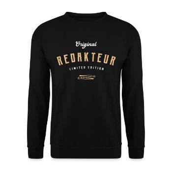Redakteur Limited Edition - Unisex Pullover - Schwarz - Vorne - Alina (178cm) & Michal (187cm)