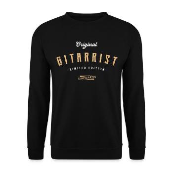 Gitarrist Limited Edition Gitarre Lustiges Gitarre - Unisex Pullover - Schwarz - Vorne - Alina (178cm) & Michal (187cm)