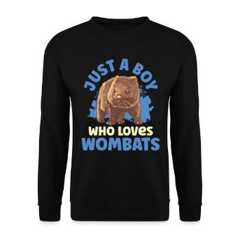 Boy who wombat loves Australia marsupial - Unisex Sweatshirt - black - Front - Alina (178cm) & Michal (187cm)
