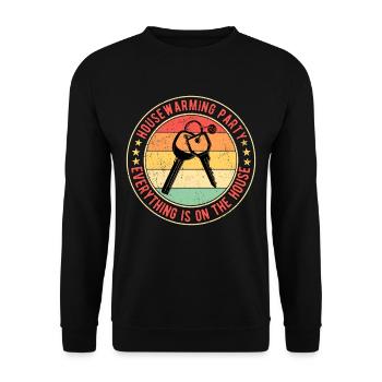 House Inauguration Homeowners Housewarming Party - Unisex Sweatshirt - black - Front - Alina (178cm) & Michal (187cm)