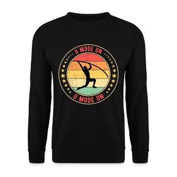 Pole Vaulter Pole Vaulter U Mode On - Unisex Sweatshirt - black - Front - Alina (178cm) & Michal (187cm)