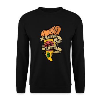 Pizza Maker Pizzaiolo In Cheesus We Crust - Unisex Sweatshirt - black - Front - Alina (178cm) & Michal (187cm)