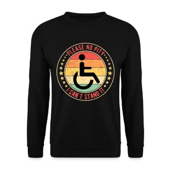 Wheelchair users Wheelchair users Paraplegia - Unisex Sweatshirt - black - Front - Alina (178cm) & Michal (187cm)