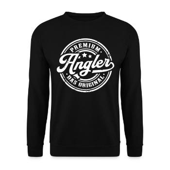 Angler Original Angeln Angelrute Lustiges Fischer - Unisex Pullover - Schwarz - Vorne - Alina (178cm) & Michal (187cm)