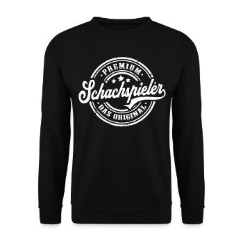 Schach Original Schachmeister Lustiges Schachspiel - Unisex Pullover - Schwarz - Vorne - Alina (178cm) & Michal (187cm)