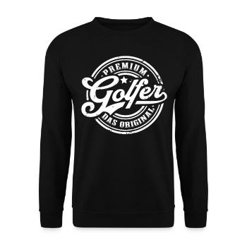 Golfer Original Golfspieler Lustiges Golf - Unisex Pullover - Schwarz - Vorne - Alina (178cm) & Michal (187cm)