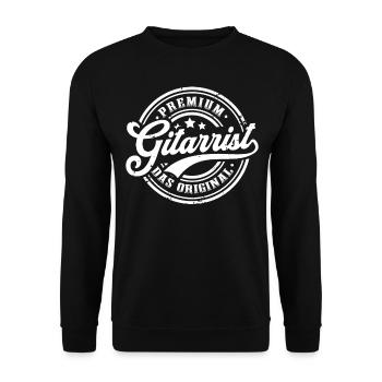 Gitarrist Original Gitarre Lustiges - Unisex Pullover - Schwarz - Vorne - Alina (178cm) & Michal (187cm)