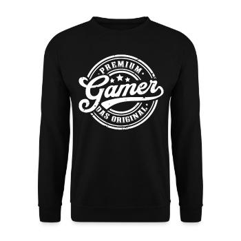 Gamer Original Gaming Lustiges Zocker - Unisex Pullover - Schwarz - Vorne - Alina (178cm) & Michal (187cm)