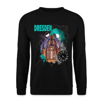 Dresde Allemagne City Skyline Vintage Retro - Sweat-shirt Unisexe - noir - Devant - Alina (178cm) & Michal (187cm)