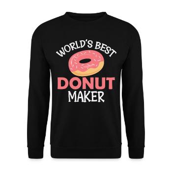 Baking - World's Best Donut Maker - Unisex Sweatshirt - black - Front - Alina (178cm) & Michal (187cm)