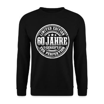 60. Geburtstag Limited Edition Lustig 60 Jahre - Unisex Pullover - Schwarz - Vorne - Alina (178cm) & Michal (187cm)