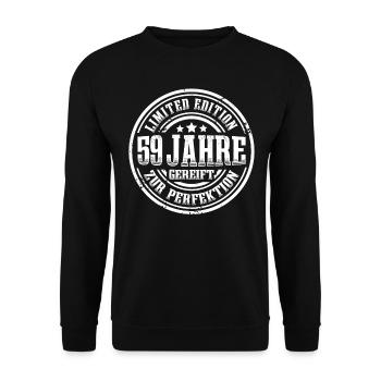 59. Geburtstag Limited Edition Lustig 59 Jahre - Unisex Pullover - Schwarz - Vorne - Alina (178cm) & Michal (187cm)