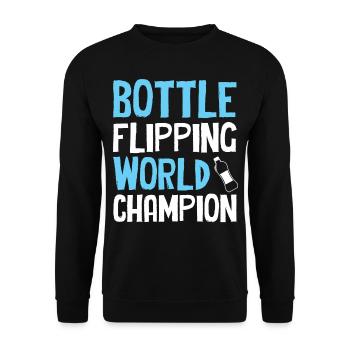 Bottle Flipping - Champion du Monde - Sweat-shirt Unisexe - noir - Devant - Alina (178cm) & Michal (187cm)