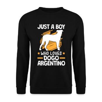 Seulement un garçon qui aime Dogo Argentino - Sweat-shirt Unisexe - noir - Devant - Alina (178cm) & Michal (187cm)
