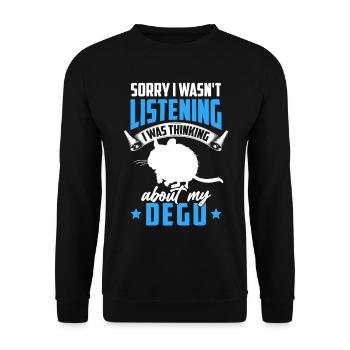 War abgelenkt durch Degu chilenisches Nagetier - Unisex Pullover - Schwarz - Vorne - Alina (178cm) & Michal (187cm)