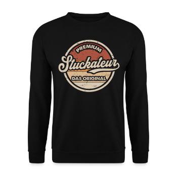 Stuckateur Original Stuckateurmeister - Unisex Pullover - Schwarz - Vorne - Alina (178cm) & Michal (187cm)