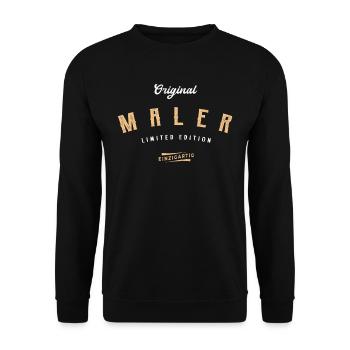 Maler Limited Edition Lustiges Lackierer - Unisex Pullover - Schwarz - Vorne - Alina (178cm) & Michal (187cm)