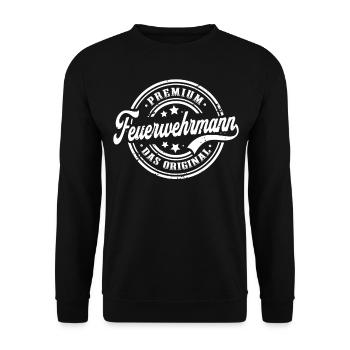 Feuerwehrmann Original Vintage Feuerwehr - Unisex Pullover - Schwarz - Vorne - Alina (178cm) & Michal (187cm)