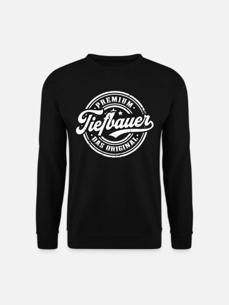 Tiefbauer Original Vintage Tiefbau - Unisex Pullover - Schwarz