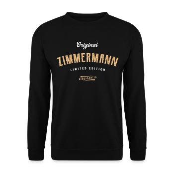 Zimmermann Limited Edition Lustiges Zimmerer - Unisex Pullover - Schwarz - Vorne - Alina (178cm) & Michal (187cm)
