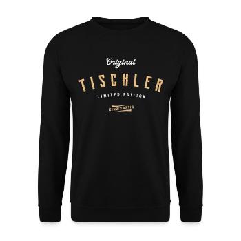 Tischler Limited Edition Lustiges Tischlerei - Unisex Pullover - Schwarz - Vorne - Alina (178cm) & Michal (187cm)