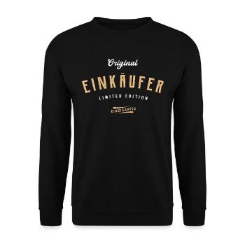 Einkäufer Limited Edition Lustiges Einkauf - Unisex Pullover - Schwarz - Vorne - Alina (178cm) & Michal (187cm)