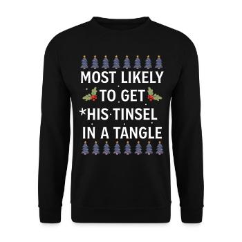 Christmas Most Likely To Get His Tinsel In A Tangl - Unisex Sweatshirt - black - Front - Alina (178cm) & Michal (187cm)