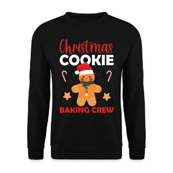 Christmas Cookie Baking Crew - Unisex Sweatshirt - black - Front - Alina (178cm) & Michal (187cm)