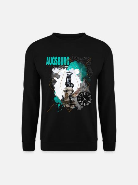 Augsburg Deutschland Stadt Skyline Vintage Retro - Unisex Pullover - Schwarz