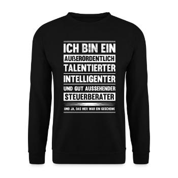 Steuerberater Humor Finanzen Lustiges Steuer - Unisex Pullover - Schwarz - Vorne - Alina (178cm) & Michal (187cm)