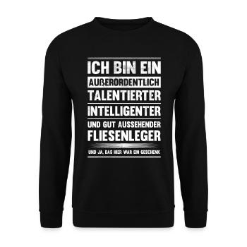 Ich bin talentierter Fliesenleger - Unisex Pullover - Schwarz - Vorne - Alina (178cm) & Michal (187cm)