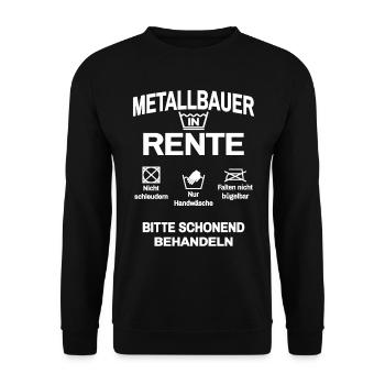 Metallbauer in Rente - Unisex Pullover - Schwarz - Vorne - Alina (178cm) & Michal (187cm)