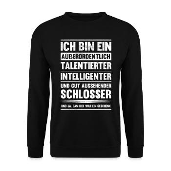 Schlosser Schlossermeister Lustiges Schlosserei - Unisex Pullover - Schwarz - Vorne - Alina (178cm) & Michal (187cm)