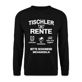 Tischler in Rente - Unisex Pullover - Schwarz - Vorne - Alina (178cm) & Michal (187cm)
