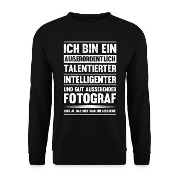 Talentierter Fotograf Kamera Lustiges Fotografie - Unisex Pullover - Schwarz - Vorne - Alina (178cm) & Michal (187cm)